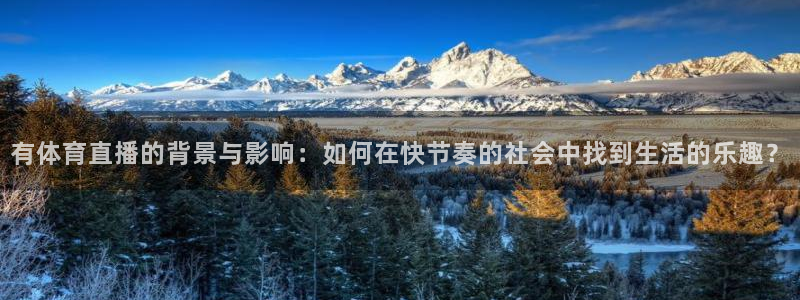 有体育直播的背景与影响：如何在快节奏的社会中找到生活的乐趣？